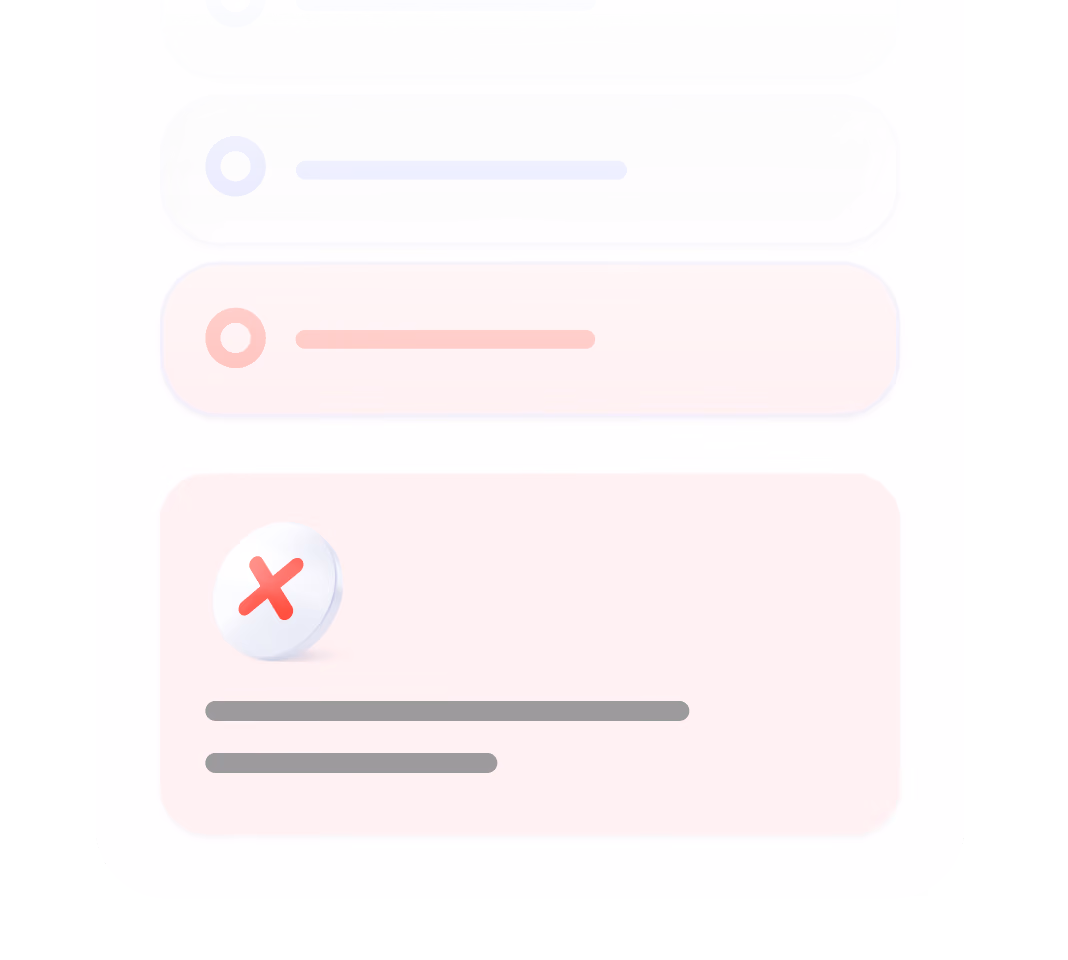 A form with three options, the third option selected showing a red X and explanatory text below.